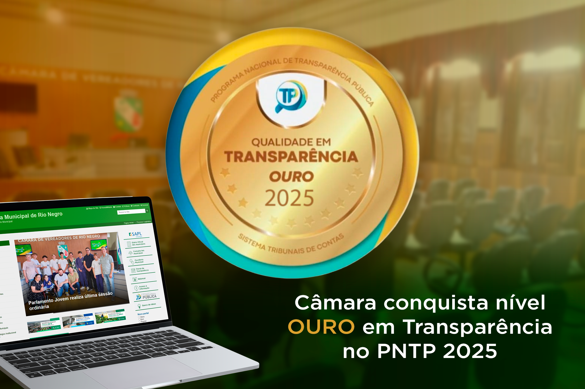 Câmara Municipal de Rio Negro conquista nível Ouro de Transparência no Programa Nacional de Transparência Pública 2025
